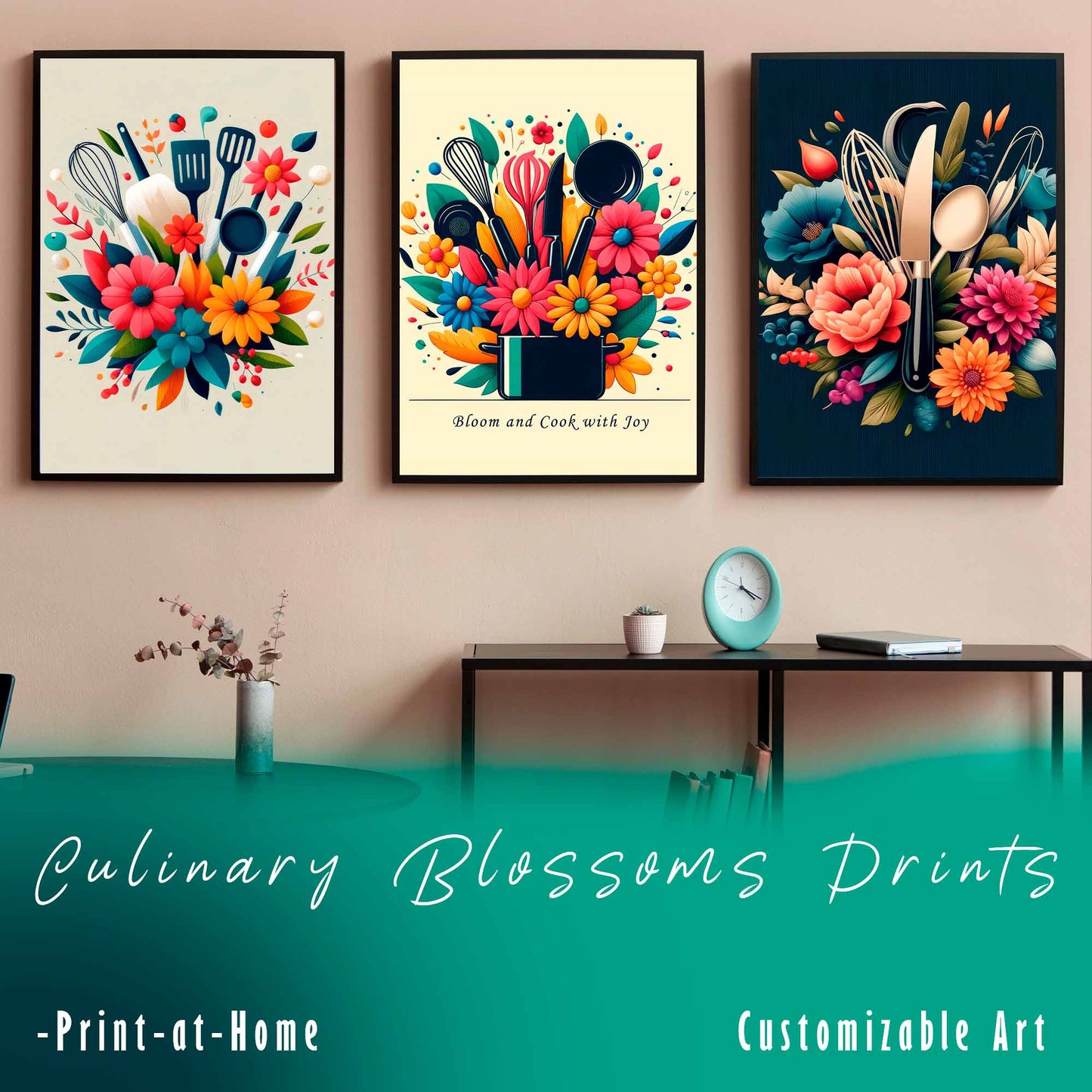 Culinary Blossoms Prints + gratis bonus värderad till $99: Köp två, få en gratis – tre premium digitala konstverk till priset av två. Högupplösta PNG- och PDF-nedladdningar för hem- och kontorsinredning